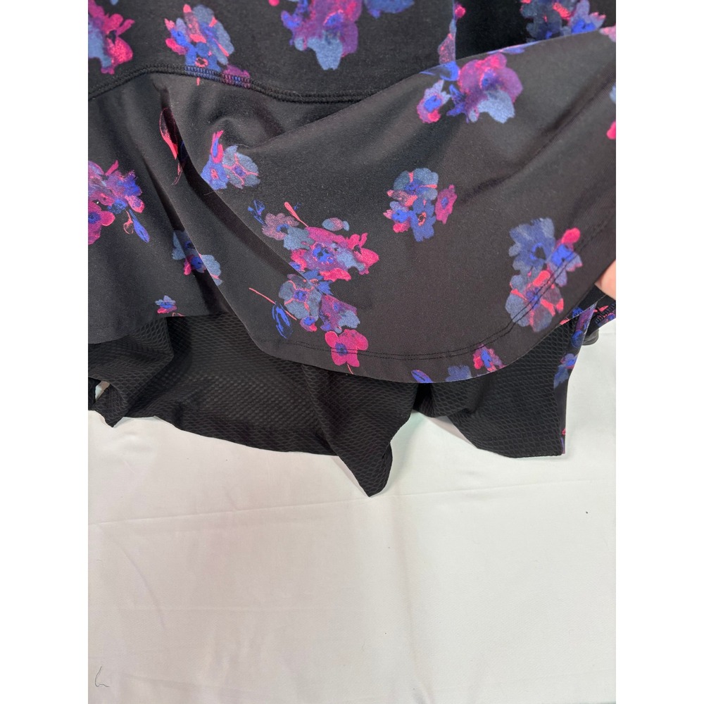 Livi Active Floral Full Zip Jacket Black Purple Mesh Back Peplum Plus Size 18/20 - Picture 7 of 8